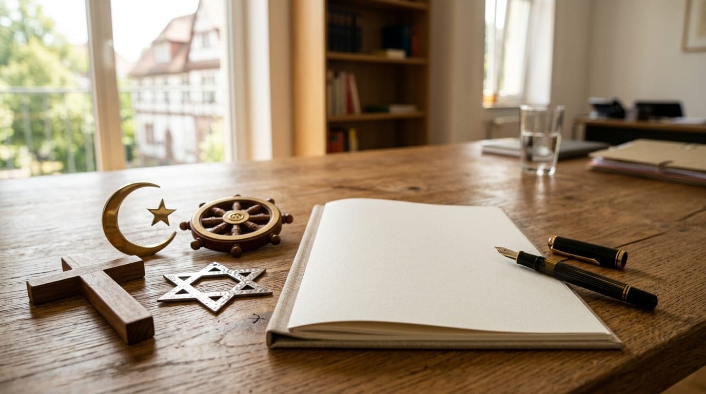 Religiöse Symbole verschiedener Glaubensrichtungen