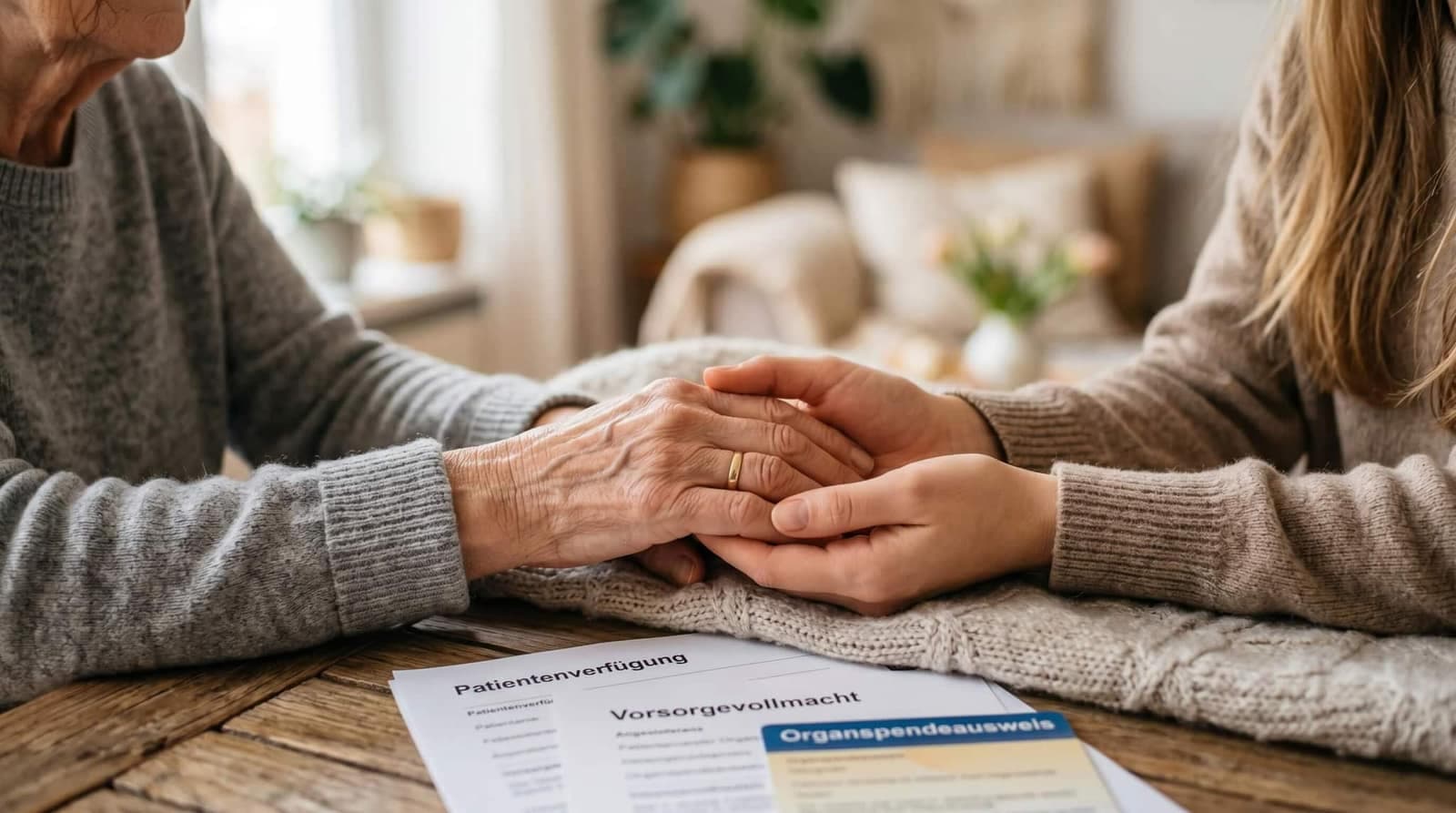 Patientenverfügung und Organspende: Herz-Symbol neben Vorsorgedokument