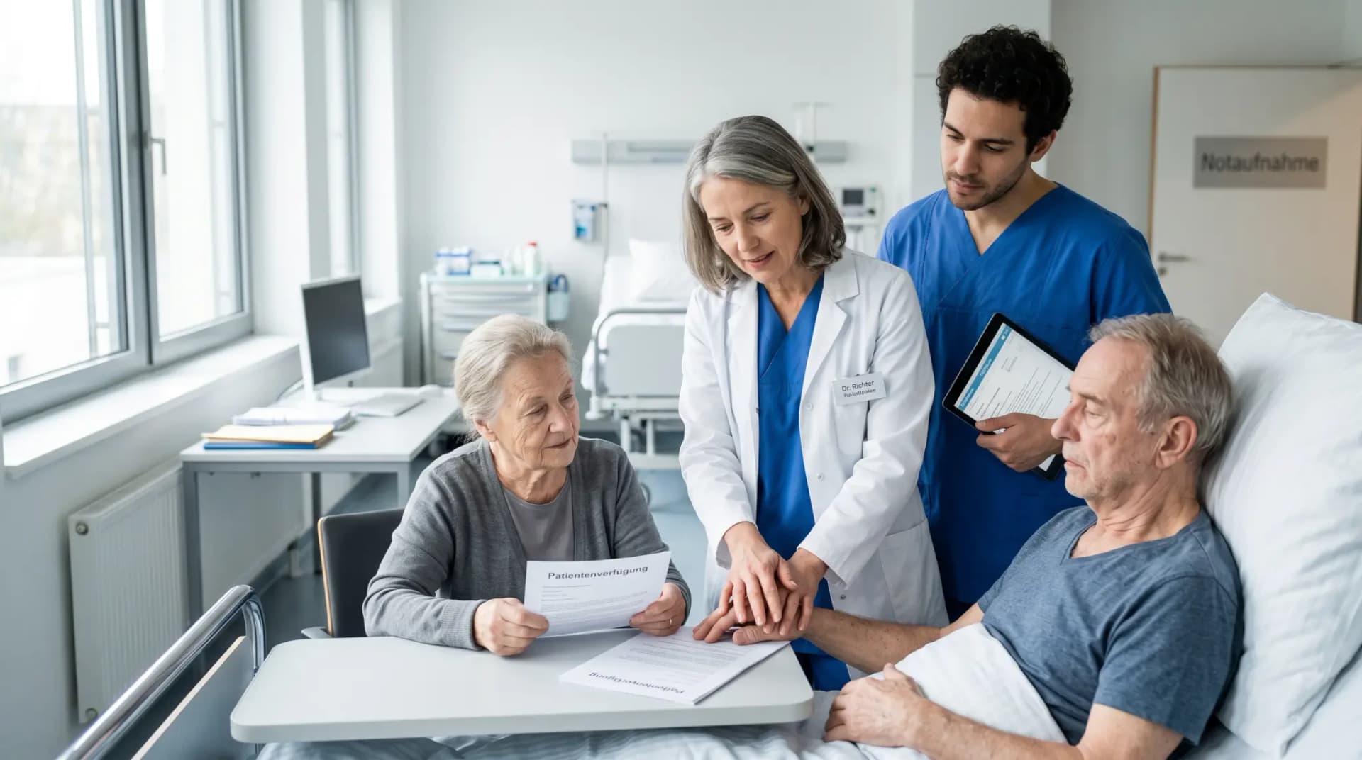 Wiederbelebung ablehnen in Patientenverfügung: Medizinisches Team in Notaufnahme